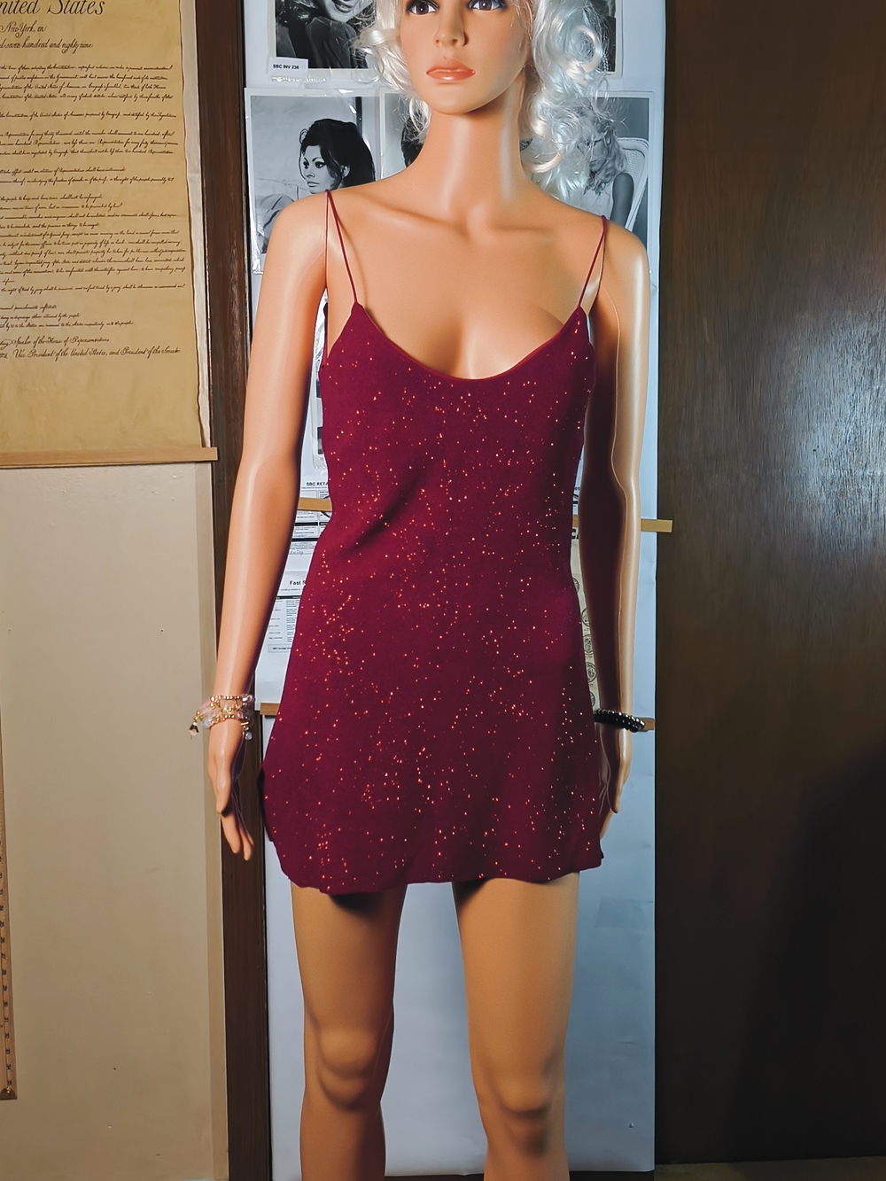 Windsor Red Mini Slip Dress Spaghetti Strap Y2K Women’s Size M Homecoming